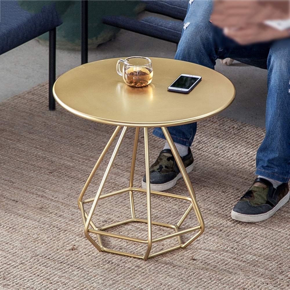 Amazon｜ZZLX サイドテーブル、スチールのラウンドテーブルトップ